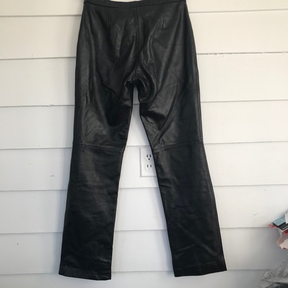 for Joseph Black Real Leather Pants -6 - Picture 2 of 5